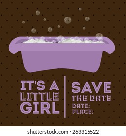 Baby Shower design over pointed background, vector illustration
