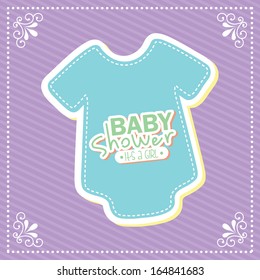 baby shower design over purple  background vector illustration