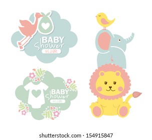 baby shower design over white  background vector illustration 