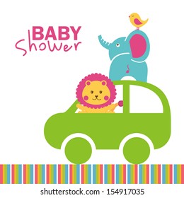 baby shower design over white background vector illustration
