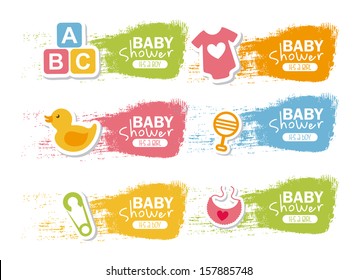 baby shower design over white background vector illustration 
