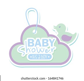 baby shower design over white background vector illustration