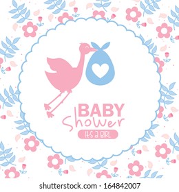 baby shower design over white  background vector illustration