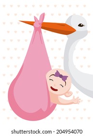Baby shower design over white background, vector illustration