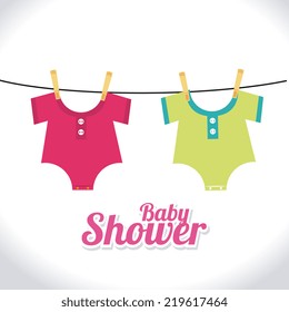 Baby shower design over white background, vector illustration