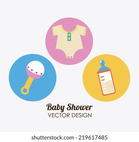 Baby shower design over white background, vector illustration