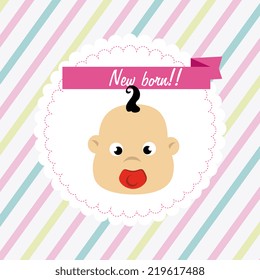 Baby shower design over white background, vector illustration