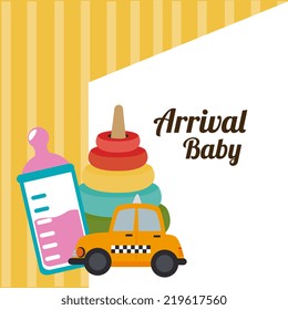 Baby shower design over white background, vector illustration