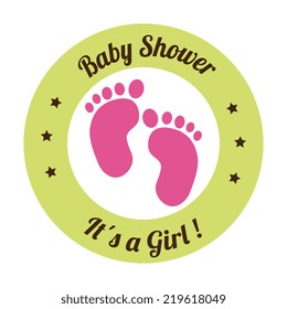 Baby shower design over white background, vector illustration