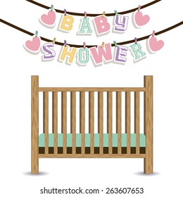 Baby Shower design over white background, vector illustration