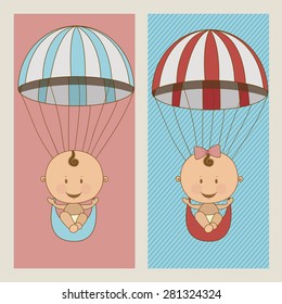 Baby Shower  design over white background, vector illustration