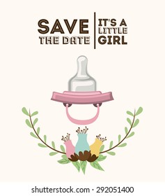 baby shower design over white background, vector illustration
