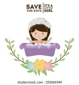 baby shower design over white background, vector illustration
