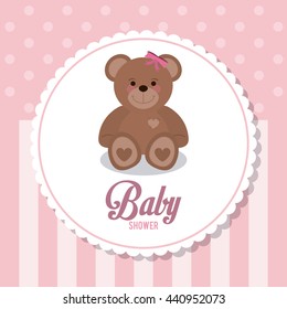 Baby Shower design. teddy bear icon. vector graphic