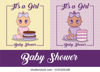 Baby shower design vector ilustration icon baby girls