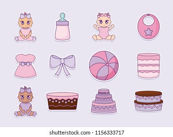 Baby shower design vector ilustration icon baby girls