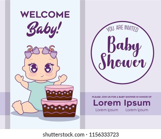 Baby shower design vector ilustration icon baby girls