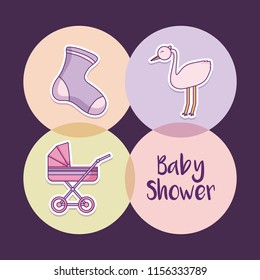 Baby shower design vector ilustration icon baby girls