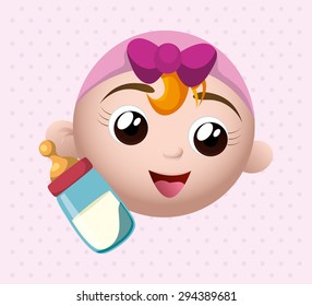 Baby shower digital design, vector illustration 10 eps graphic