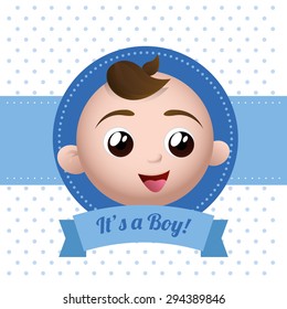 Baby shower digital design, vector illustration 10 eps graphic
