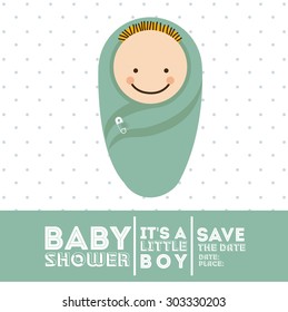 Baby shower digital design, vector illustration eps 10