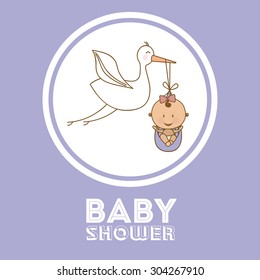 Baby Shower digital design, vector illustration eps 10