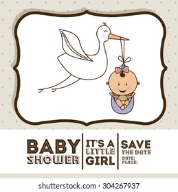 Baby Shower digital design, vector illustration eps 10