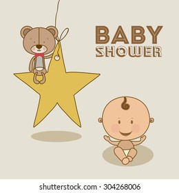 Baby Shower digital design, vector illustration eps 10