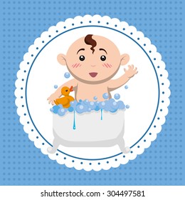 Baby Shower digital design, vector illustration 10 eps graphic