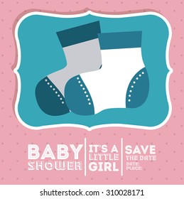 Baby Shower digital design, vector illustration eps 10