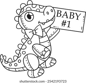 Baby Shower Dinosaur Plushie Isolated Coloring 