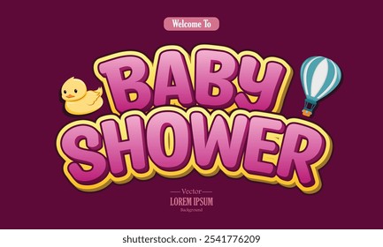 baby shower editable text effect template use for font style headline