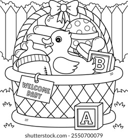 Baby Shower Baby Essentials Coloring Page for Kids