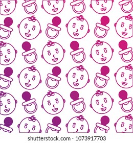 baby shower face babies and baby pacifiers background pattern