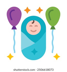 Baby Shower Flat Icon Design For Personal nad Commercial Use