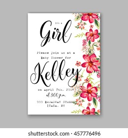 Baby shower floral invitation