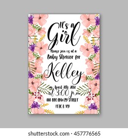 Baby shower floral invitation