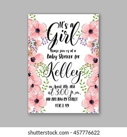 Baby shower floral invitation