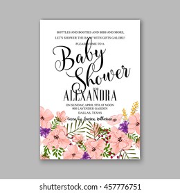 Baby shower floral invitation