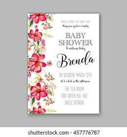 Baby shower floral invitation