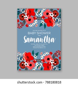 Baby Shower Floral Invitation