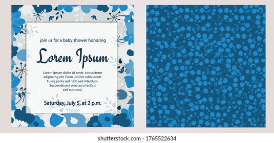 Baby shower with flower frame