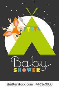 baby shower. forest deer. Vector illustration