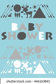 baby shower. forest deer. Vector illustration