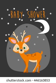 baby shower. forest deer. Vector illustration