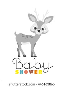 baby shower. forest deer. Vector illustration