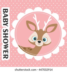 baby shower. forest deer. Vector illustration