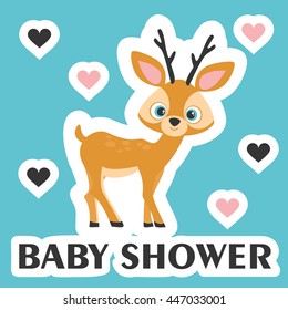 baby shower. forest deer. Vector illustration