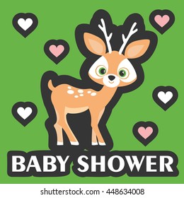 baby shower. forest deer. Vector illustration