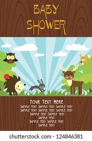 baby shower. forest friends. vector illustration